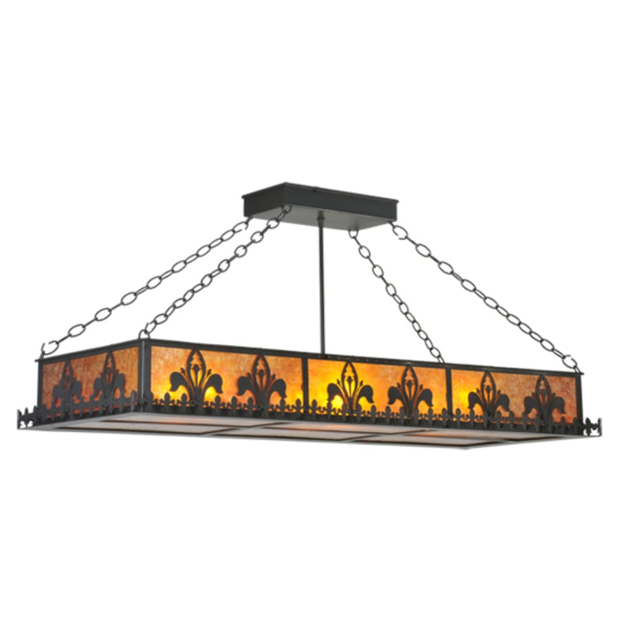 Meyda Tiffany Fleur-de-lis 6 Light 48" Wide Suspension Linear Pendant