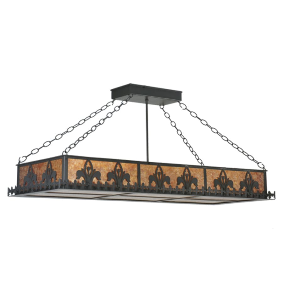 Meyda Tiffany Fleur-de-lis 6 Light 48" Wide Suspension Linear Pendant