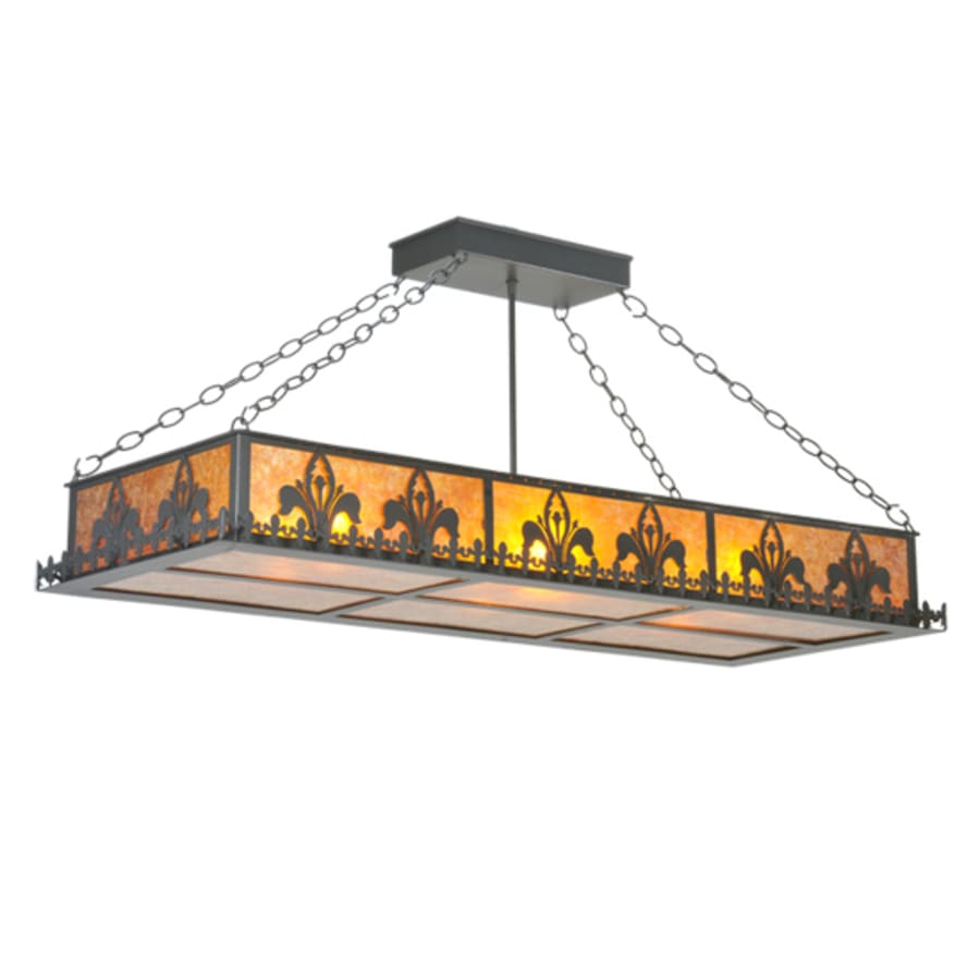 Meyda Tiffany Fleur-de-lis 6 Light 48" Wide Suspension Linear Pendant