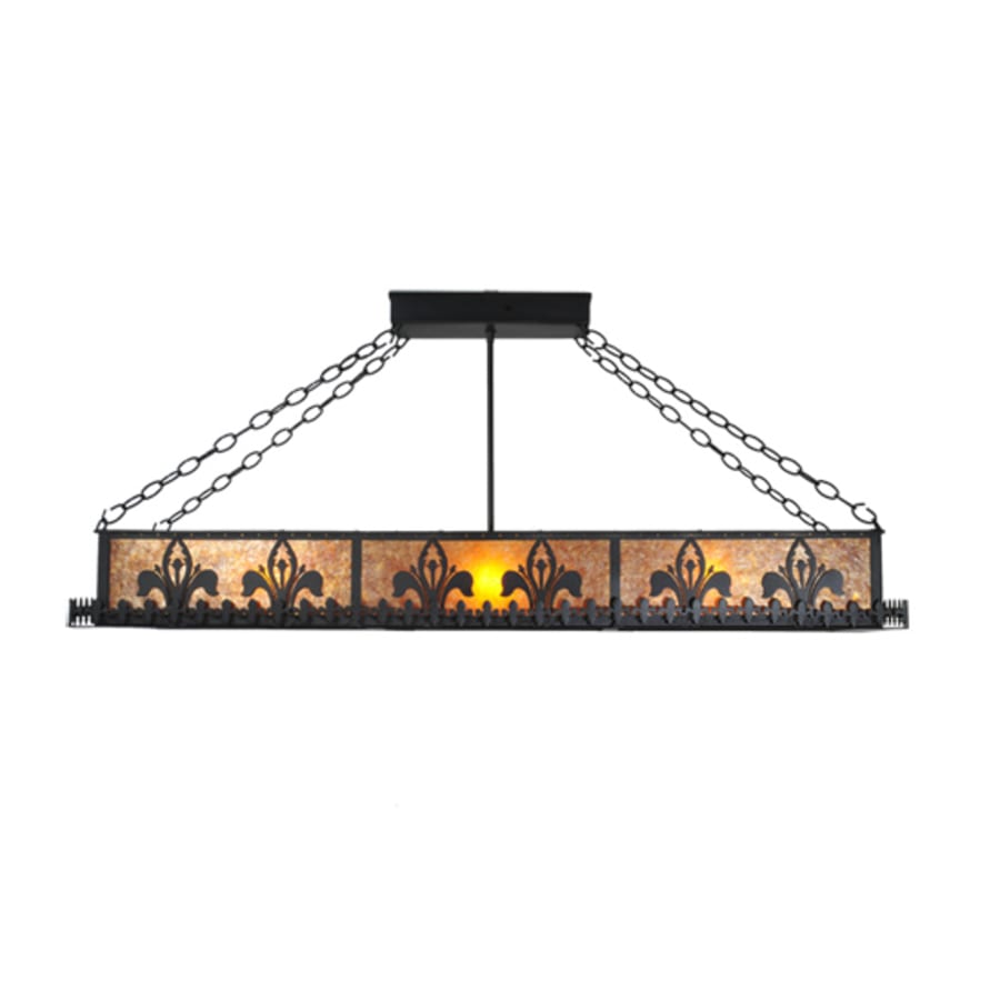 Meyda Tiffany Fleur-de-lis 6 Light 48" Wide Suspension Linear Pendant
