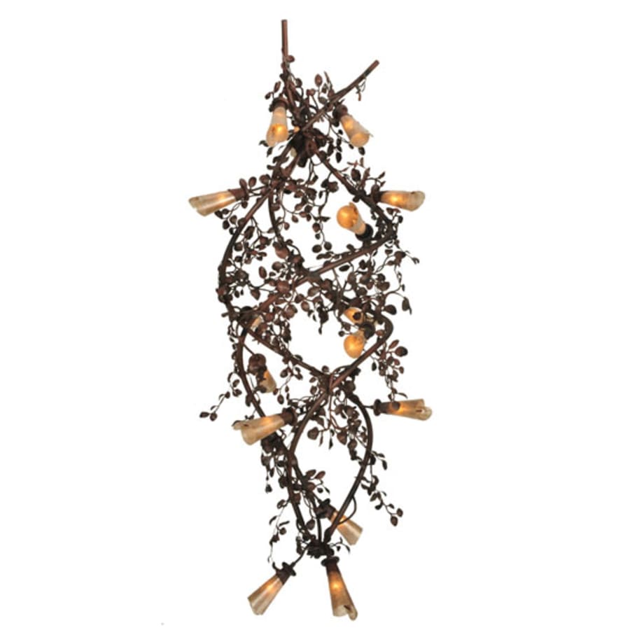 Meyda Tiffany Vinca Vine 30 Light 40" Wide Wrought Iron Waterfall Chandelier
