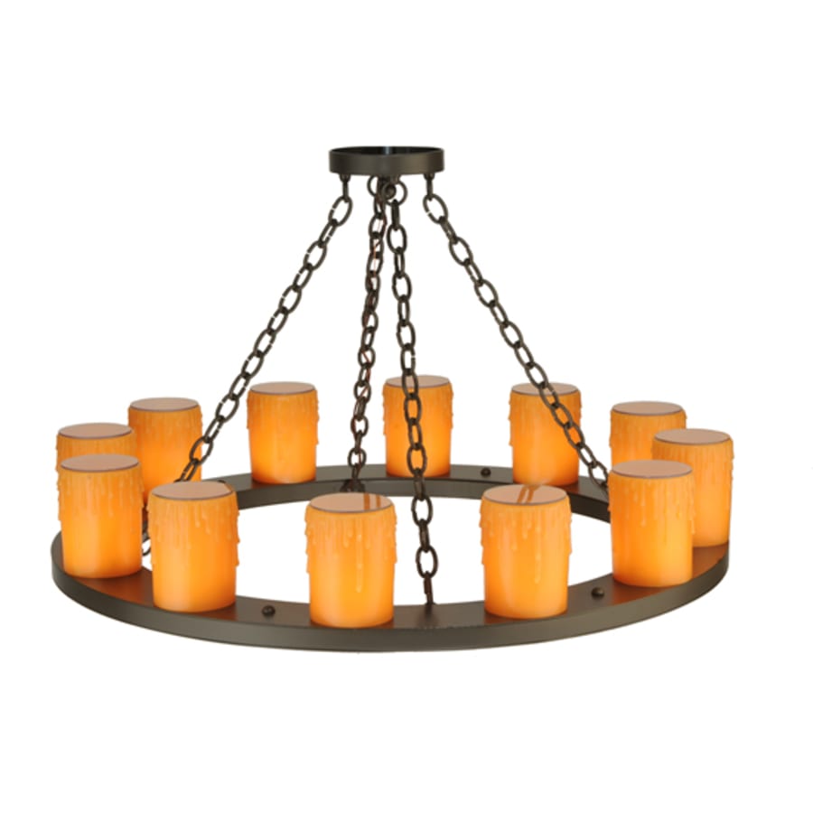 Meyda Tiffany Loxley 12 Light 36" Wide Pillar Candle Style Chandelier