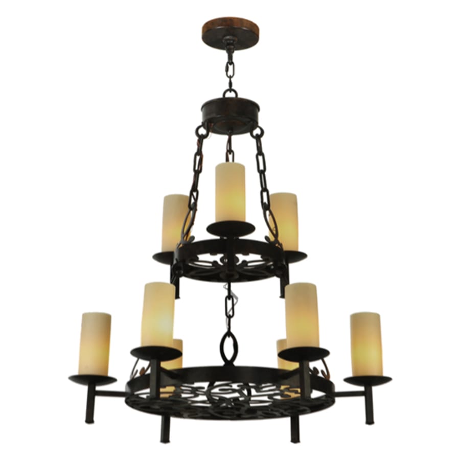 Meyda Tiffany Newcastle 9 Light 33" Wide Pillar Candle Style Chandelier