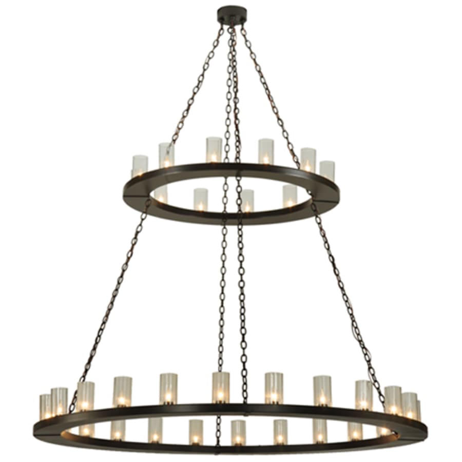 Meyda Tiffany Loxley 36 Light 72" Wide Pillar Candle Style Chandelier with Clear, Seedy Glass Shades - Timeless Bronze Finish