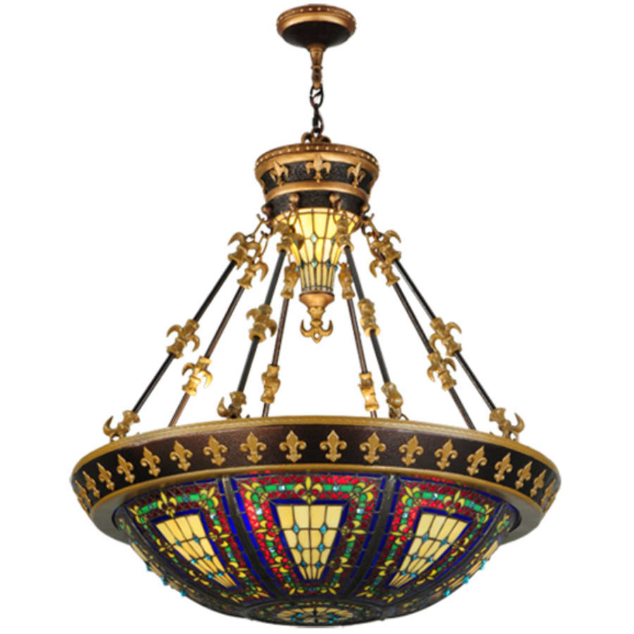 Meyda Tiffany Fleur-de-lis 3 Light 28" Wide Pendant