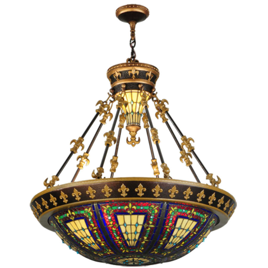 Meyda Tiffany Fleur-de-lis 3 Light 28" Wide Pendant