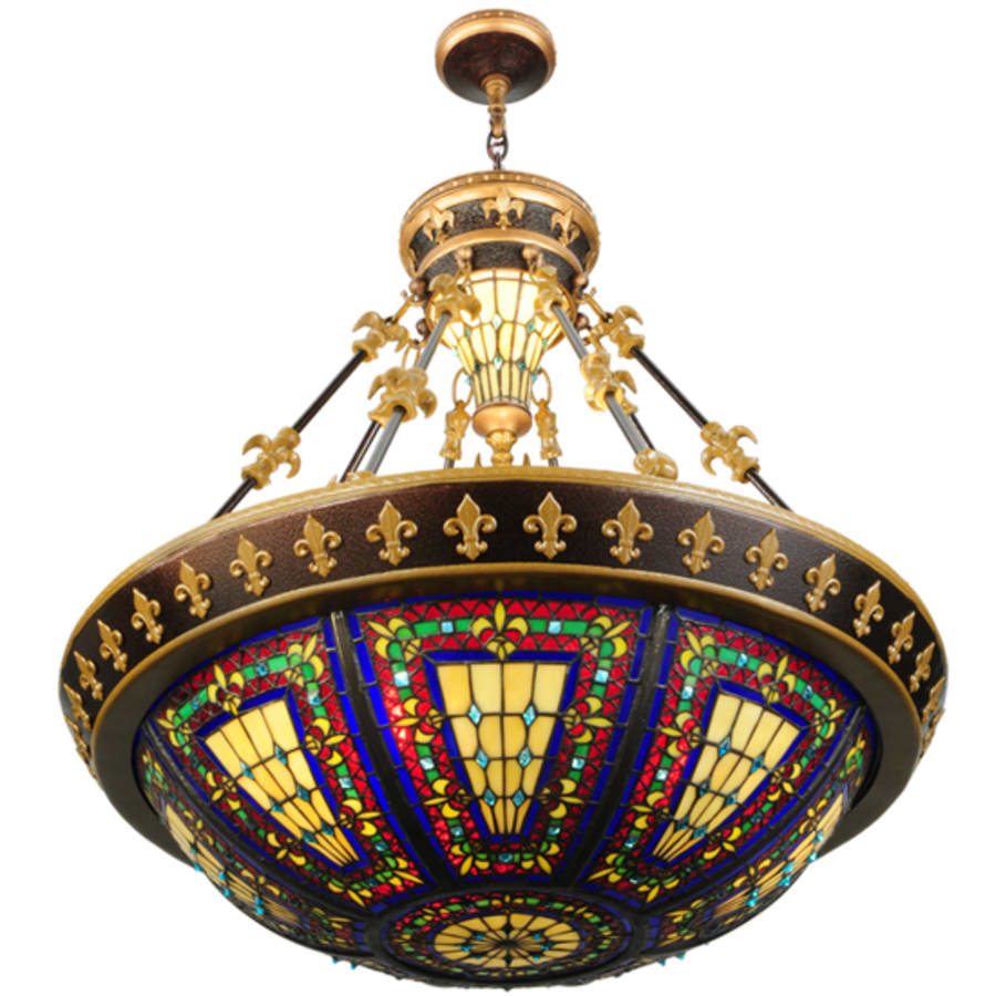 Meyda Tiffany Fleur-de-lis 3 Light 28" Wide Pendant