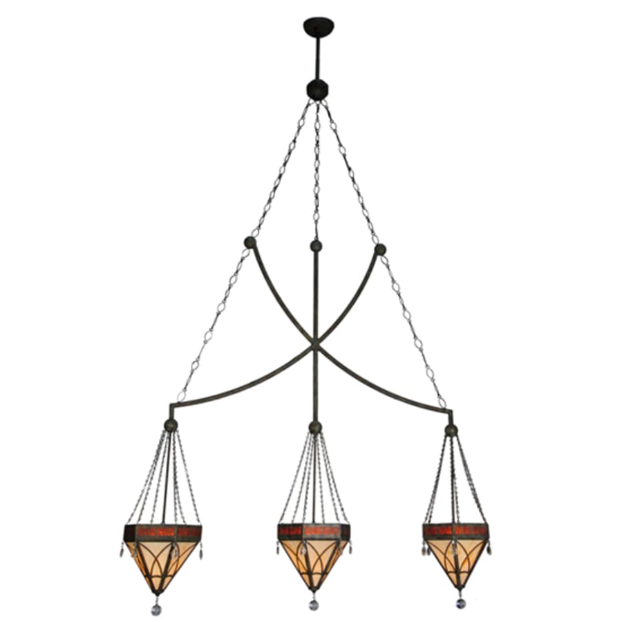 Meyda Tiffany Larkfield 3 Light 62" Wide Linear Pendant