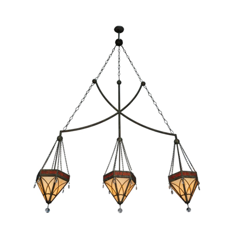 Meyda Tiffany Larkfield 3 Light 62" Wide Linear Pendant