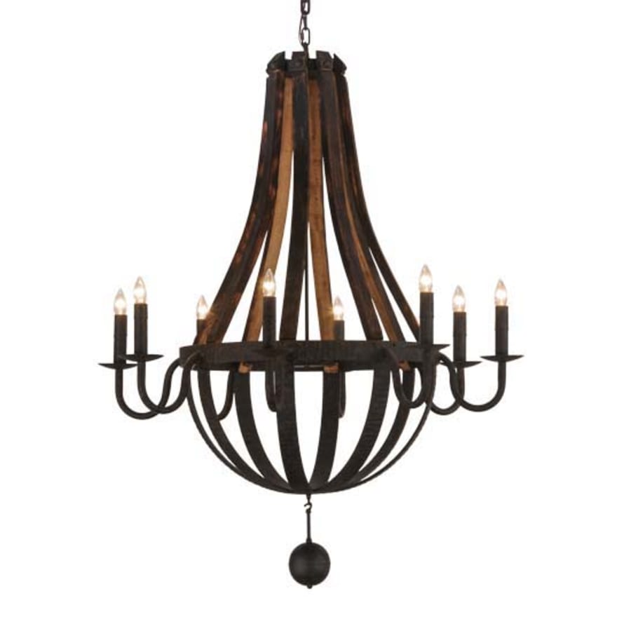 Meyda Tiffany Barrel Stave Madera 8 Light 45" Wide Taper Candle Empire Chandelier