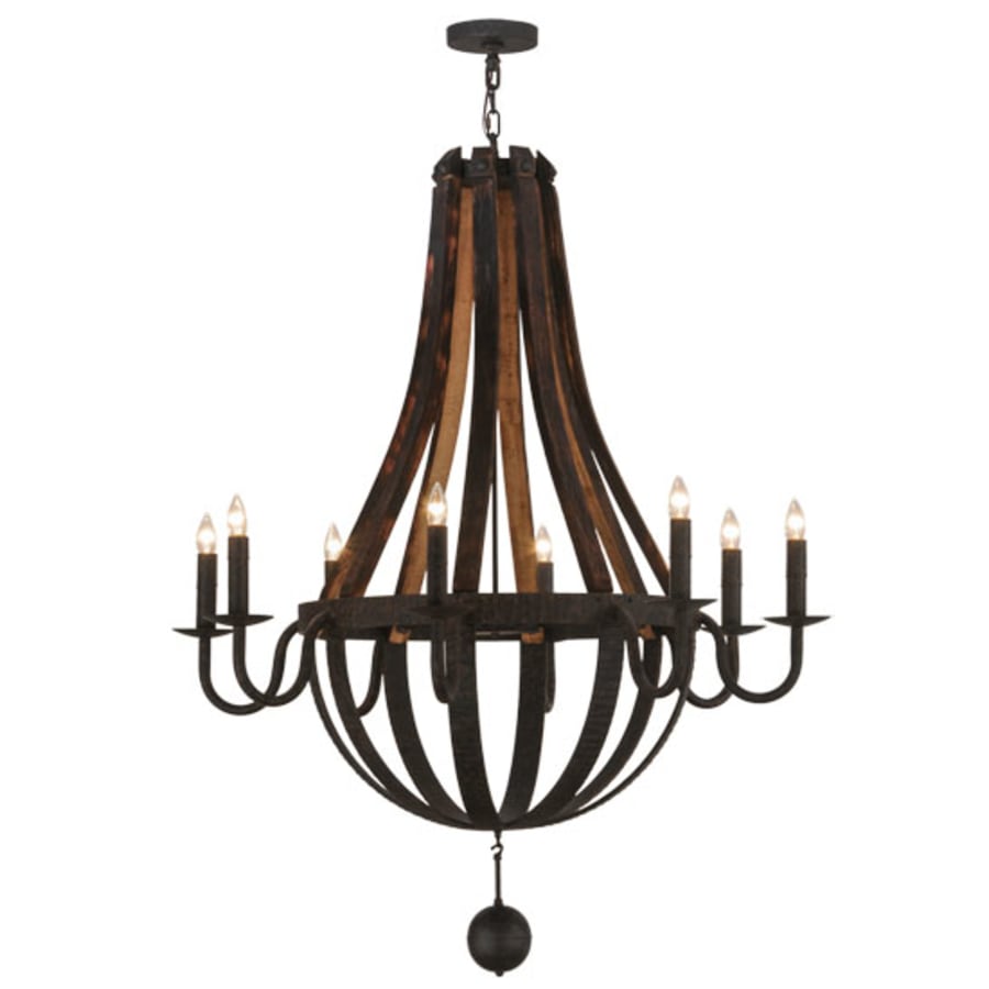 Meyda Tiffany Barrel Stave Madera 8 Light 45" Wide Taper Candle Empire Chandelier