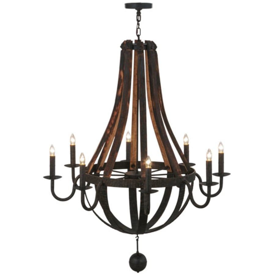 Meyda Tiffany Barrel Stave Madera 8 Light 45" Wide Taper Candle Empire Chandelier