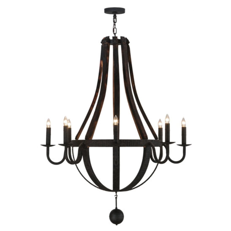 Meyda Tiffany Barrel Stave Madera 8 Light 45" Wide Taper Candle Empire Chandelier