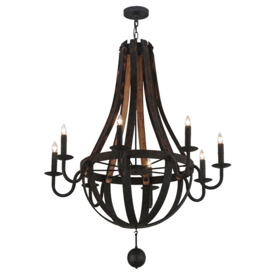 Meyda Tiffany Barrel Stave Madera 8 Light 45" Wide Taper Candle Empire Chandelier