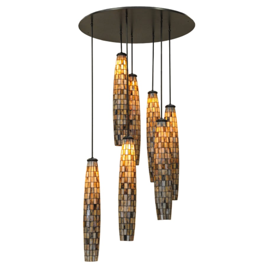 Meyda Tiffany Checkers 7 Light 46" Wide Multi Light Pendant