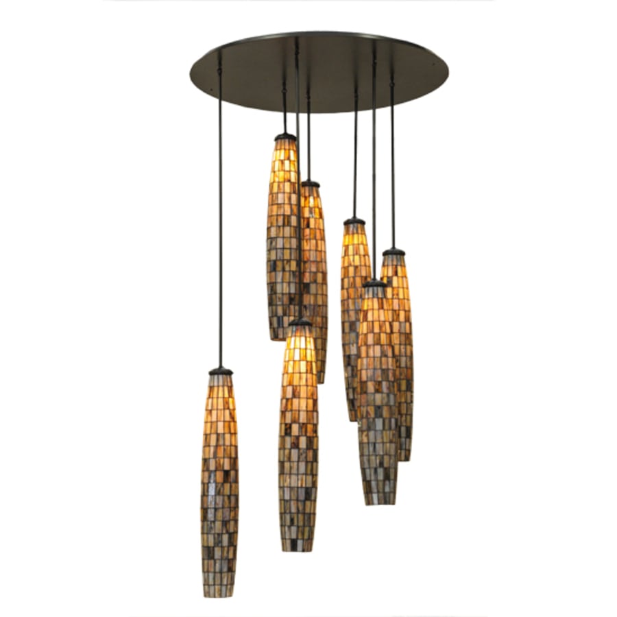 Meyda Tiffany Checkers 7 Light 46" Wide Multi Light Pendant