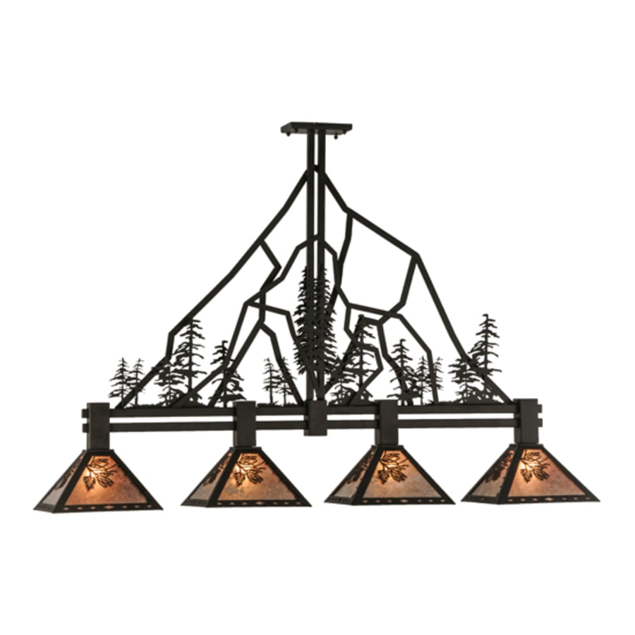 Meyda Tiffany Tall Pines 4 Light 60" Wide Linear Pendant
