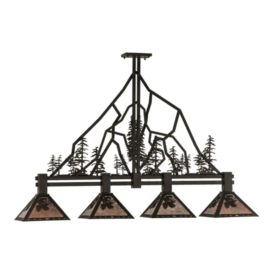 Meyda Tiffany Tall Pines 4 Light 60" Wide Linear Pendant