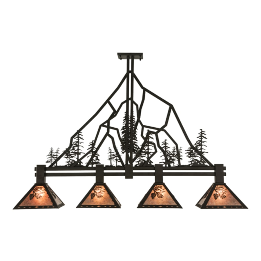 Meyda Tiffany Tall Pines 4 Light 60" Wide Linear Pendant
