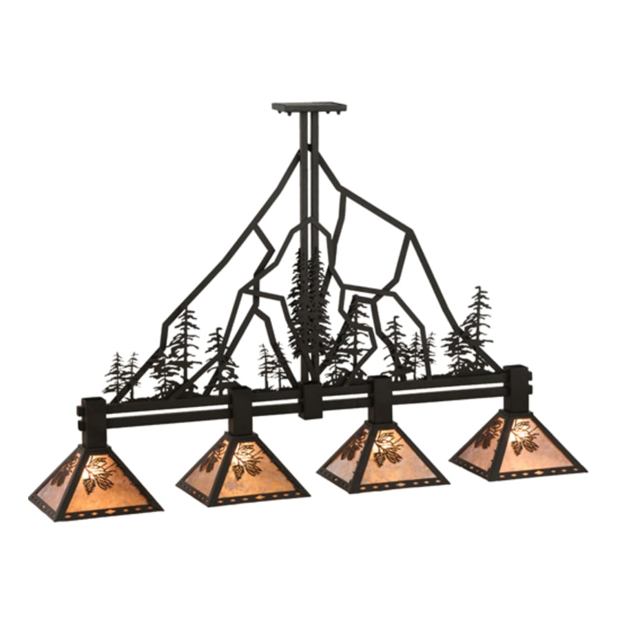 Meyda Tiffany Tall Pines 4 Light 60" Wide Linear Pendant