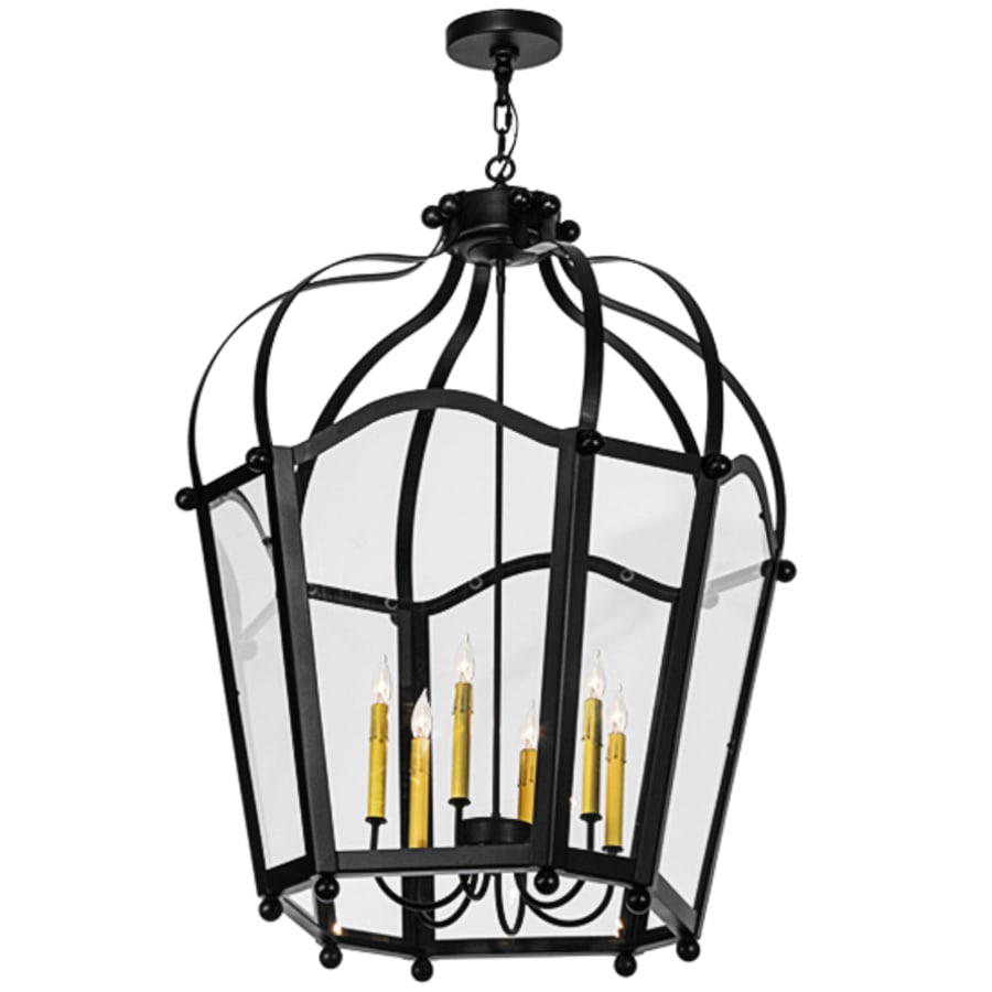 Meyda Tiffany Citadel 6 Light 33" Wide Taper Candle Pendant