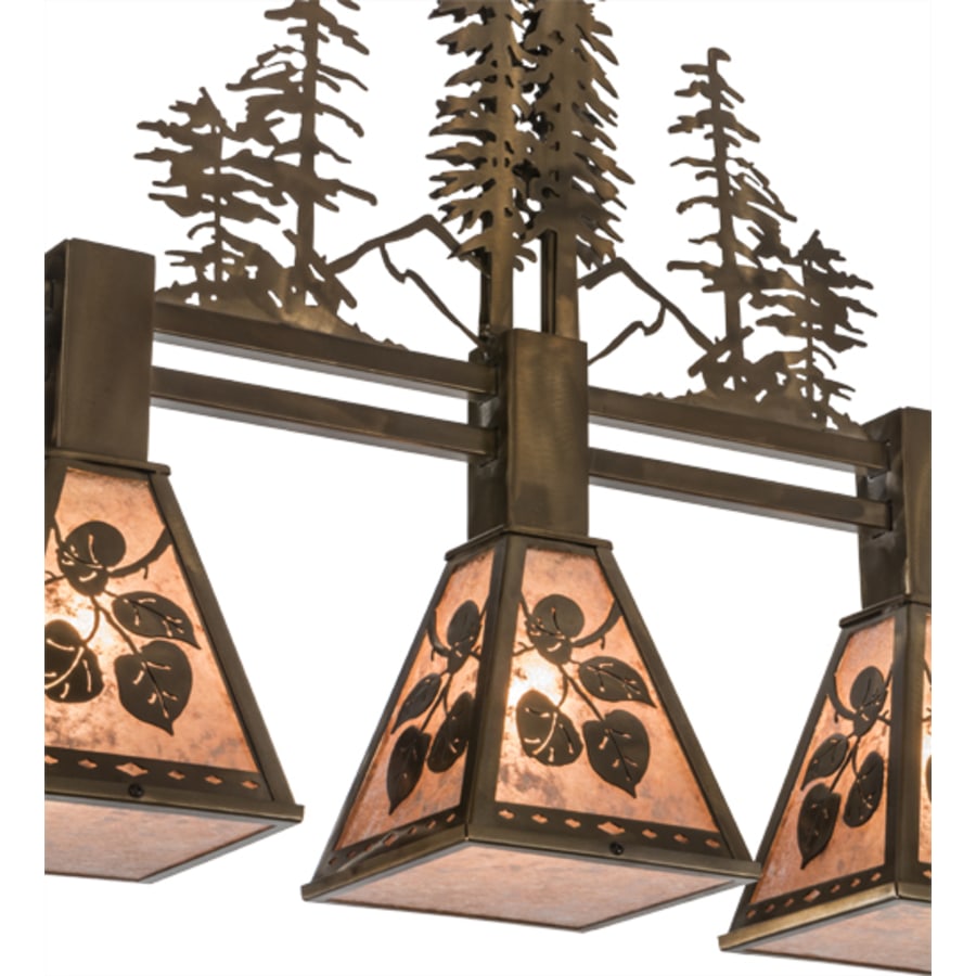 Meyda Tiffany Aspen Leaf 3 Light 30" Wide Linear Pendant