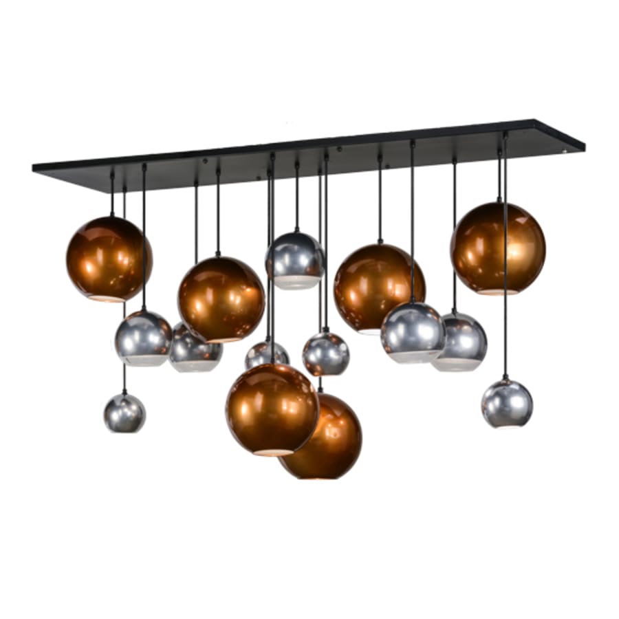 Meyda Tiffany Metalica 15 Light 25" Wide Abstract Multi Light Pendant