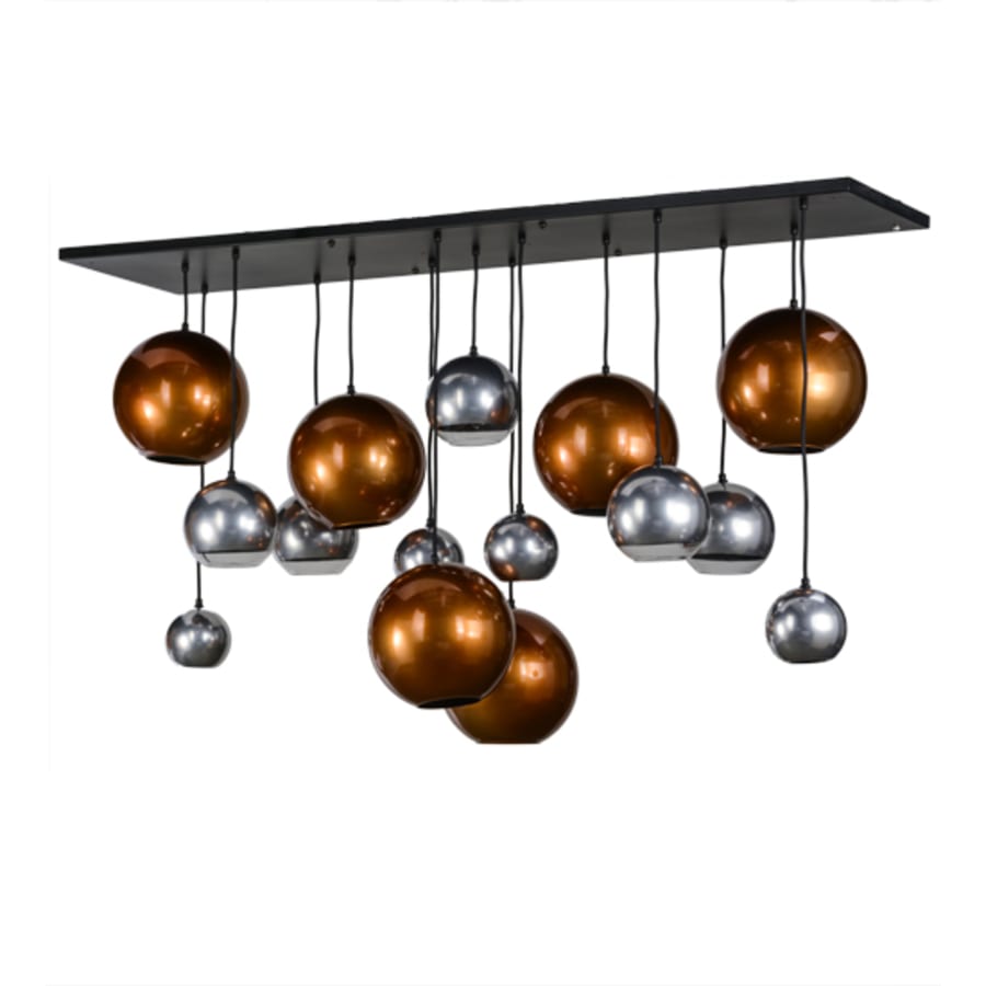 Meyda Tiffany Metalica 15 Light 25" Wide Abstract Multi Light Pendant