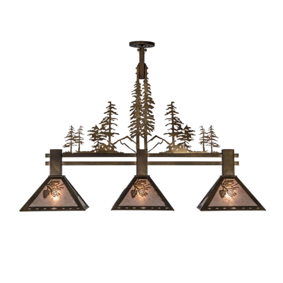 Meyda Tiffany Tall Pines 3 Light 45" Wide Linear Pendant
