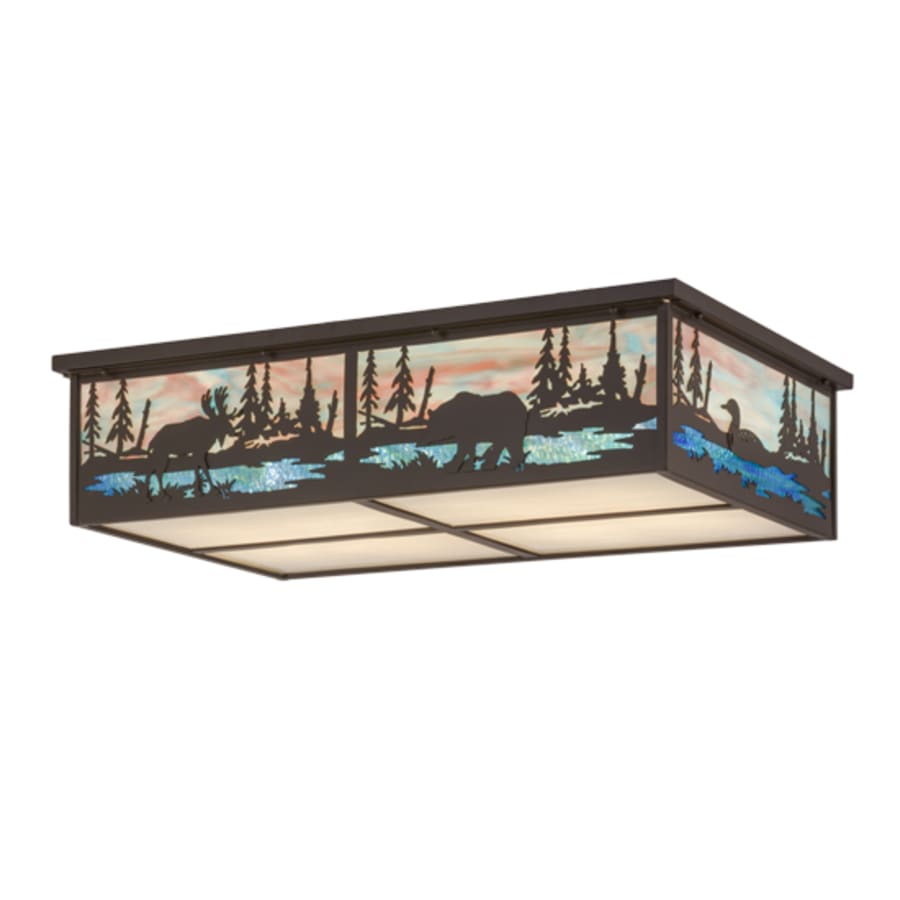 Meyda Tiffany Wildlife at Pine Lake 8 Light 36" Wide Flush Mount Ceiling Fixture