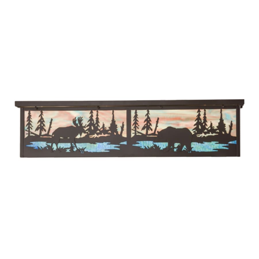 Meyda Tiffany Wildlife at Pine Lake 8 Light 36" Wide Flush Mount Ceiling Fixture