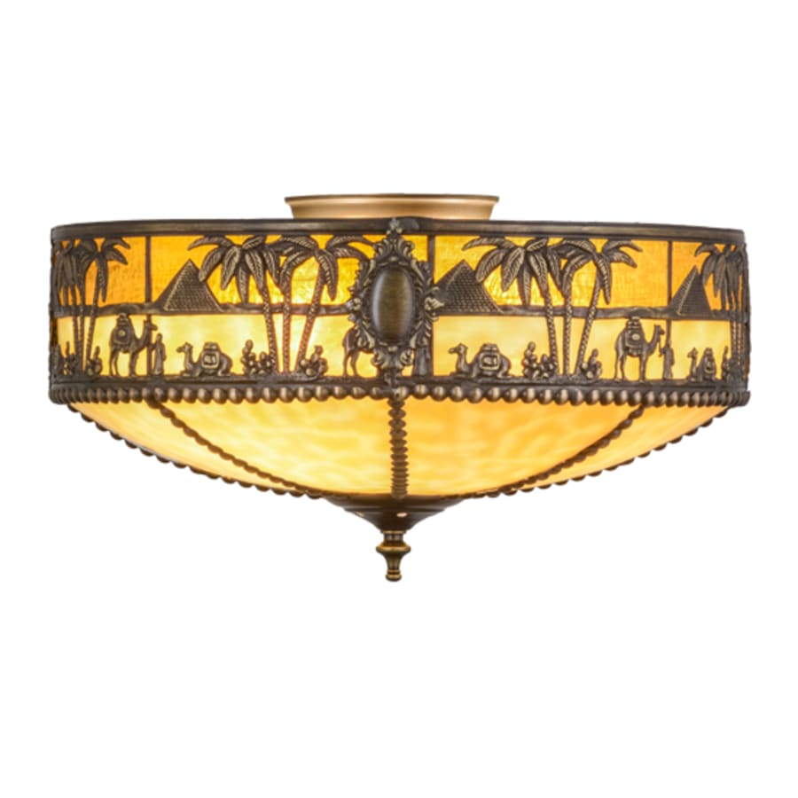 Meyda Tiffany Camel 3 Light 16" Wide Flush Mount Bowl Ceiling Fixture