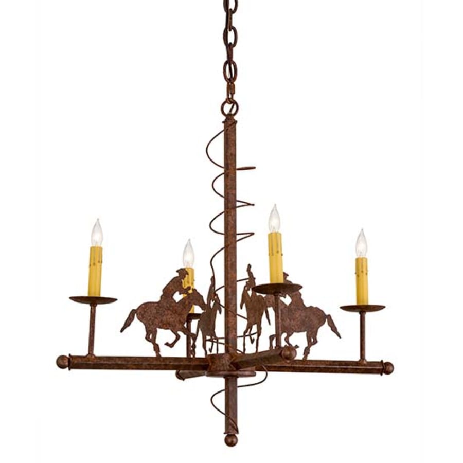 Meyda Tiffany Cowboy 4 Light 26" Wide Taper Candle Style Chandelier