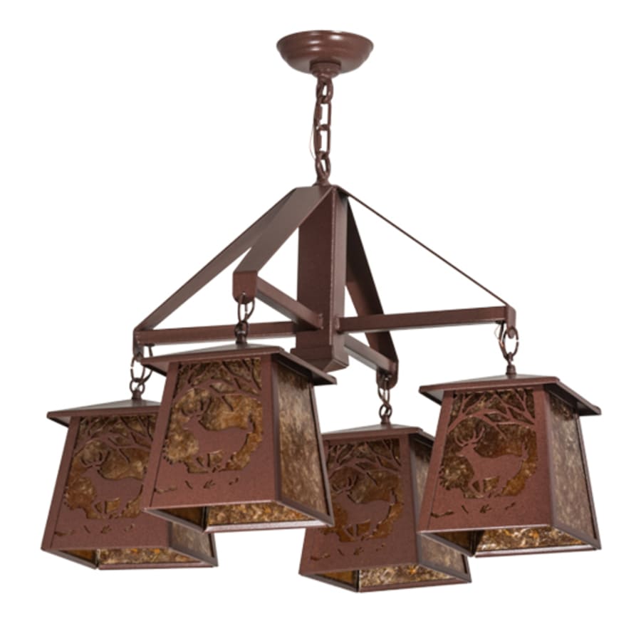Meyda Tiffany Deer at Dawn 4 Light 28" Wide Chandelier