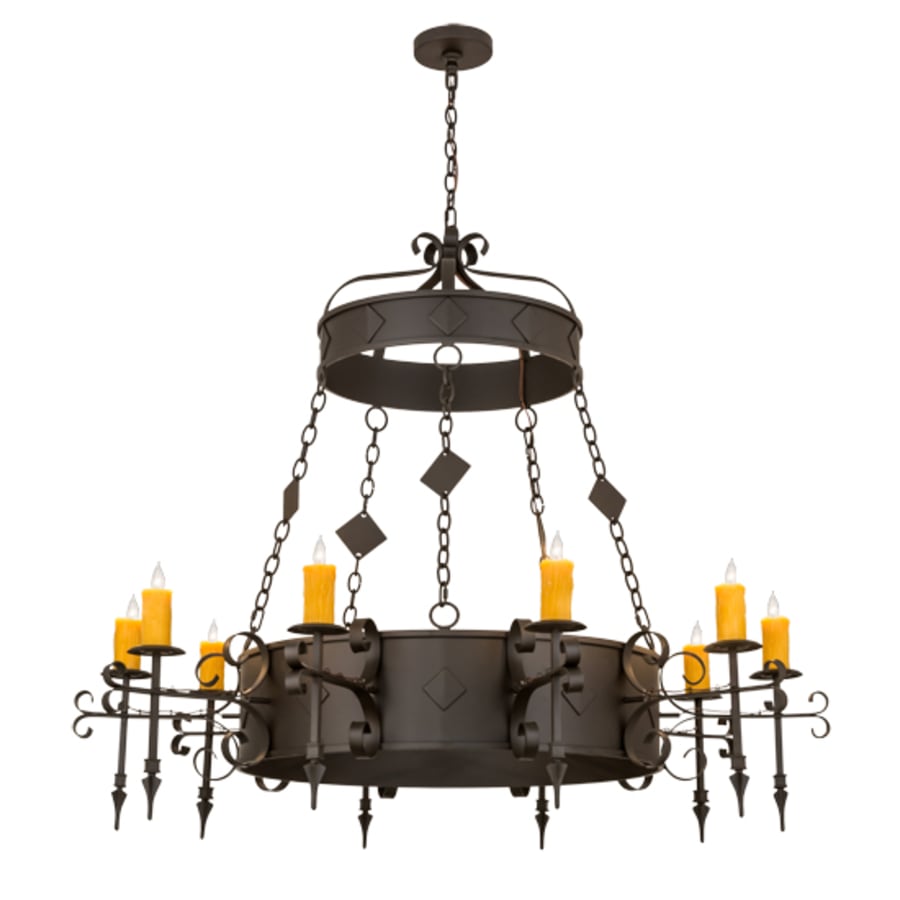 Meyda Tiffany Diamante 10 Light 54" Wide Taper Candle Style Chandelier