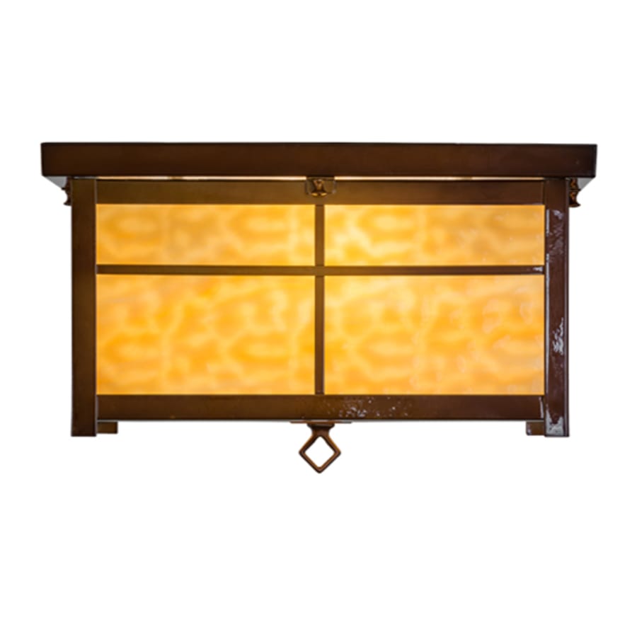 Meyda Tiffany Mission 4 Light 24" Wide Flush Mount Square Ceiling Fixture - Transparent Copper Finish