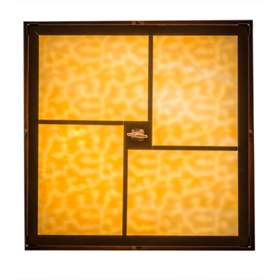 Meyda Tiffany Mission 4 Light 24" Wide Flush Mount Square Ceiling Fixture - Transparent Copper Finish