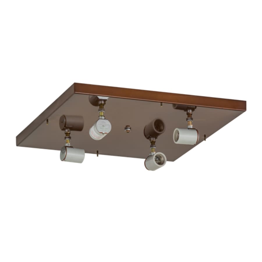 Meyda Tiffany Mission 4 Light 24" Wide Flush Mount Square Ceiling Fixture - Transparent Copper Finish