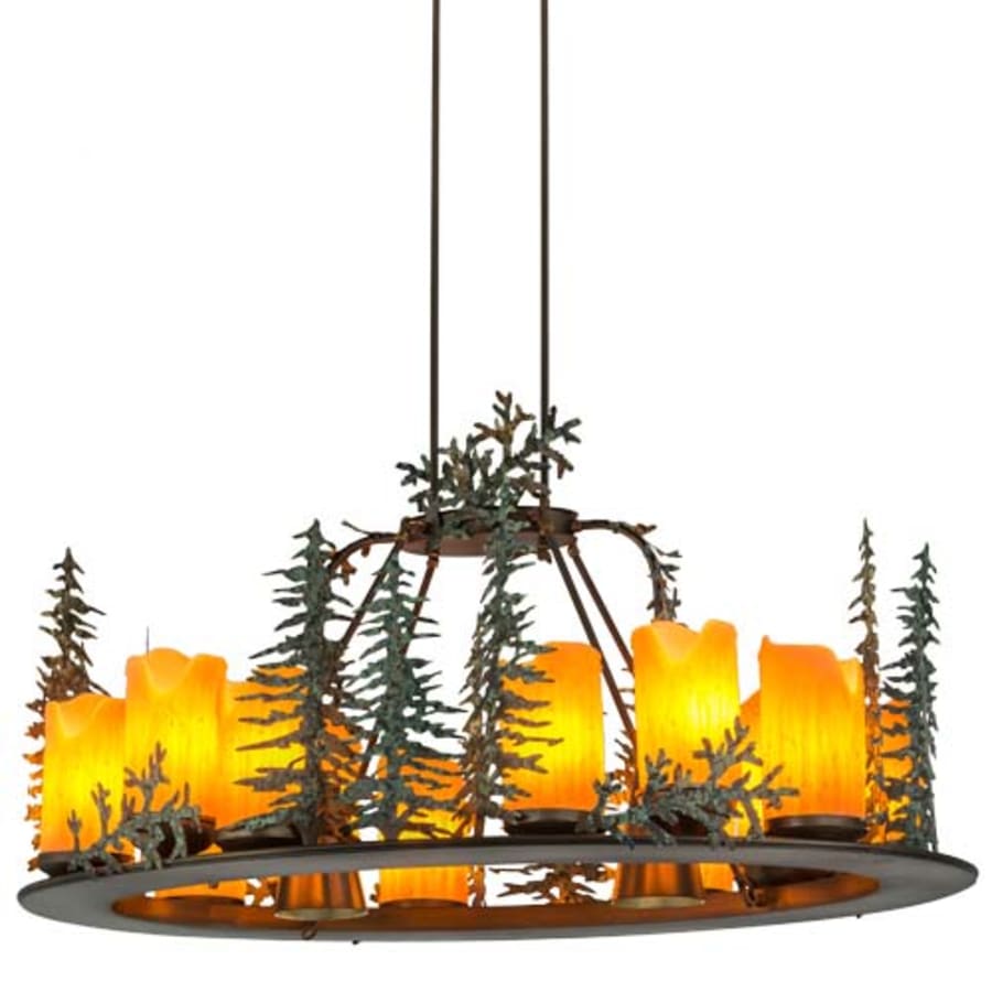Meyda Tiffany Long Tall Pines 12 Light 27" Wide Ring Chandelier