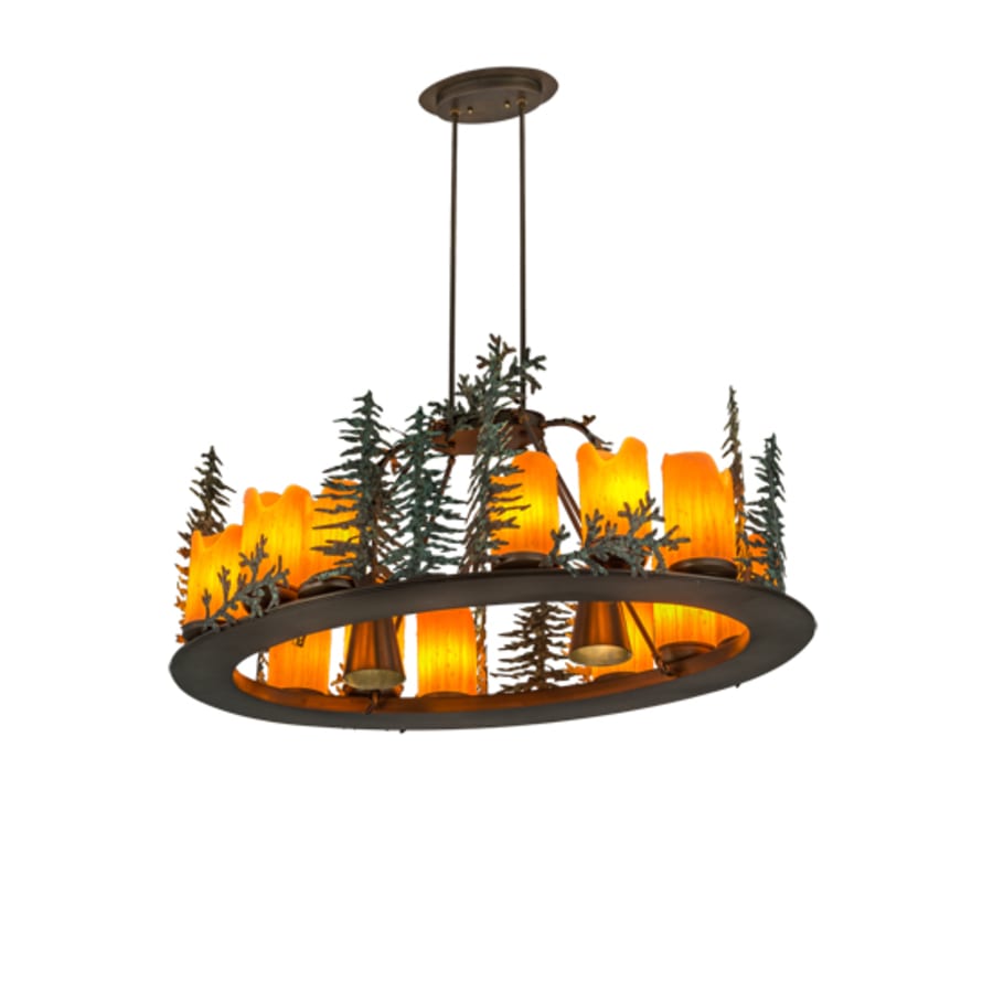 Meyda Tiffany Long Tall Pines 12 Light 27" Wide Ring Chandelier