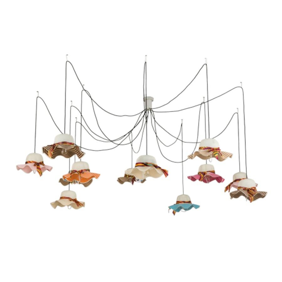 Meyda Tiffany Castiliolite Cappelli 12 Light Adjustable Width Abstract Multi Light Pendant