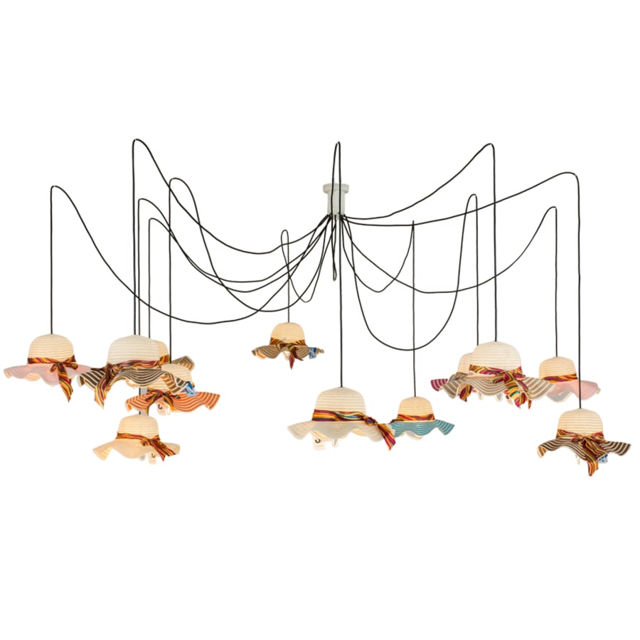 Meyda Tiffany Castiliolite Cappelli 12 Light Adjustable Width Abstract Multi Light Pendant