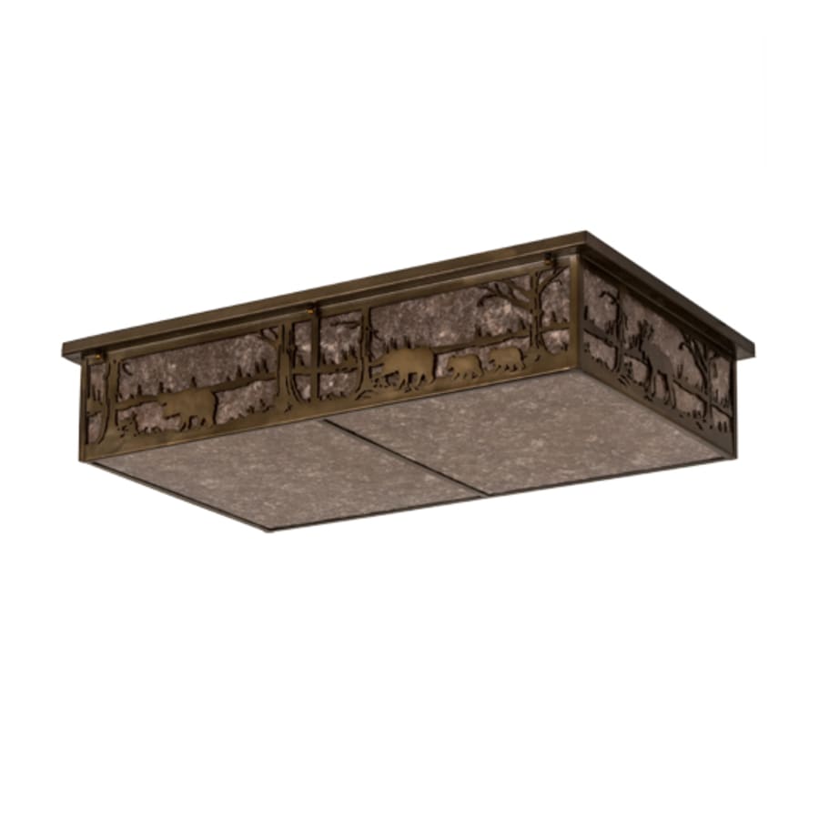 Meyda Tiffany Bears and Moose at Lake 8 Light 35" Wide Flush Mount Ceiling Fixture