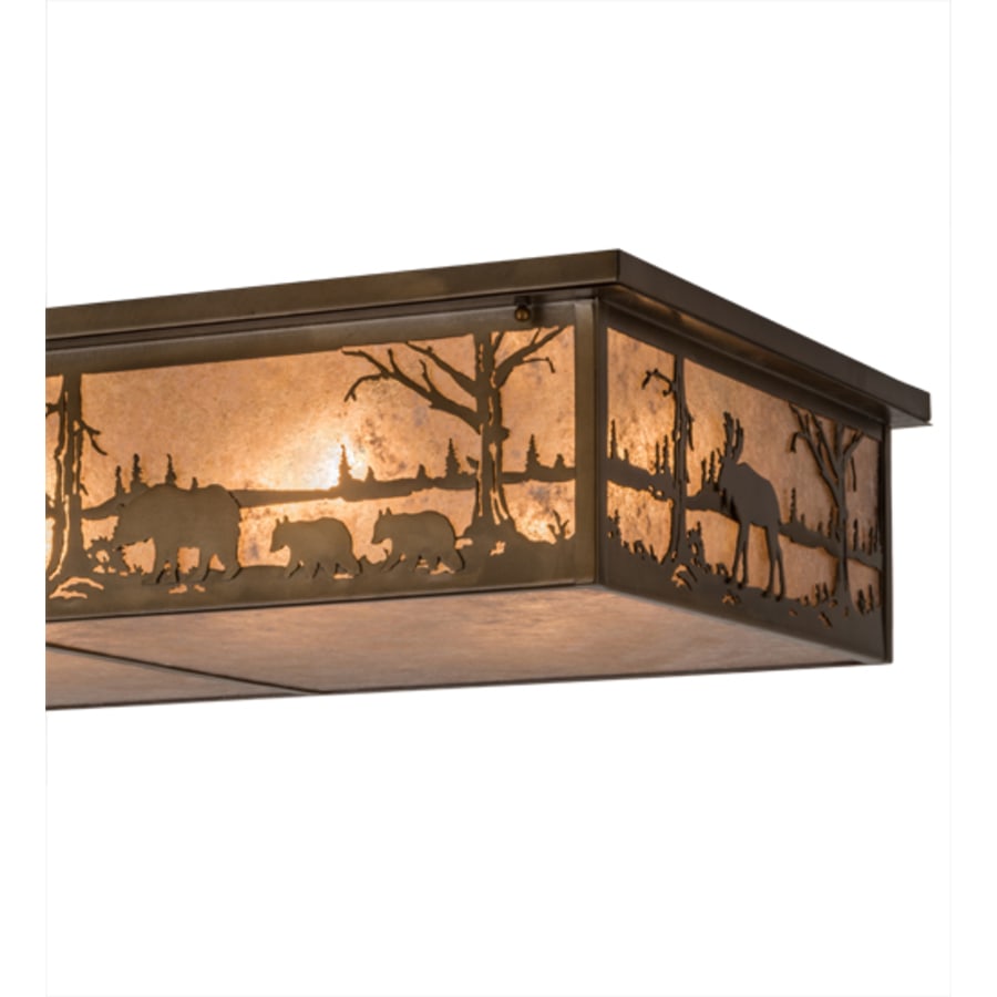 Meyda Tiffany Bears and Moose at Lake 8 Light 35" Wide Flush Mount Ceiling Fixture