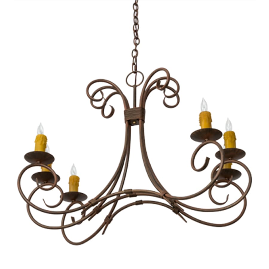 Meyda Tiffany Long Elon 6 Light 36" Wide Taper Candle Style Chandelier