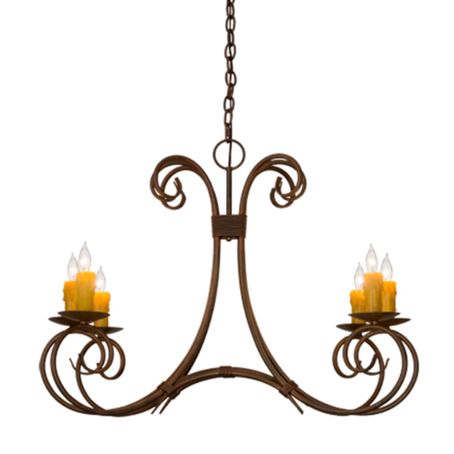 Meyda Tiffany Long Elon 6 Light 36" Wide Taper Candle Style Chandelier