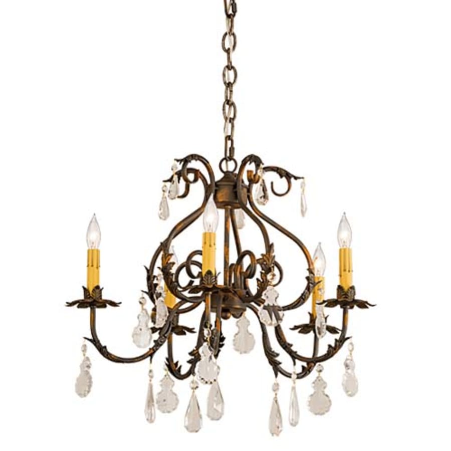 Meyda Tiffany Chantilly 5 Light 24" Wide Crystal Candle Style Chandelier