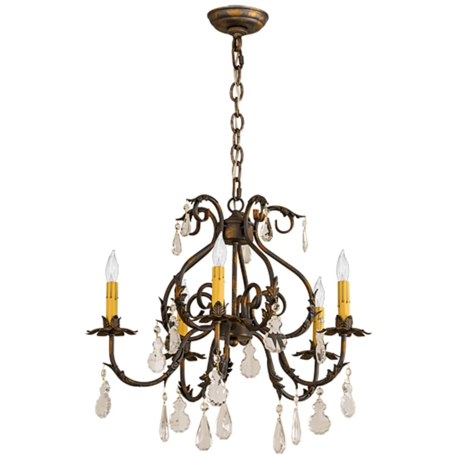 Meyda Tiffany Chantilly 5 Light 24" Wide Crystal Candle Style Chandelier