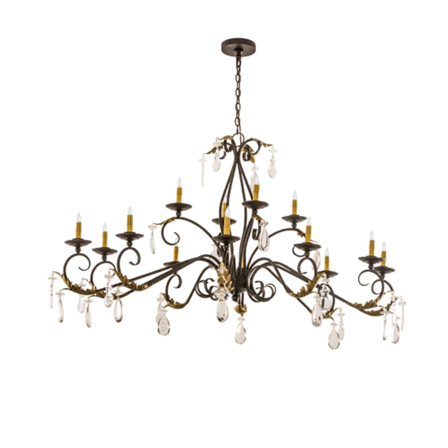 Meyda Tiffany Long Windsor 14 Light 38" Wide Crystal Candle Style Chandelier