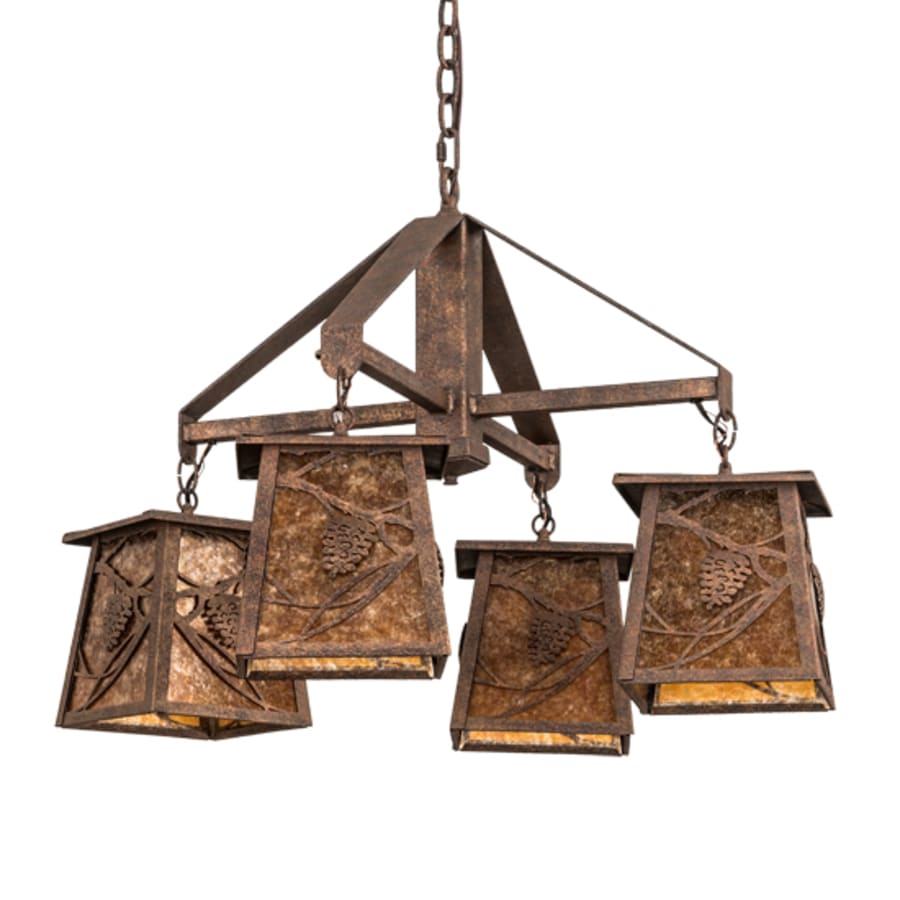 Meyda Tiffany Whispering Pines 4 Light 28" Wide Chandelier